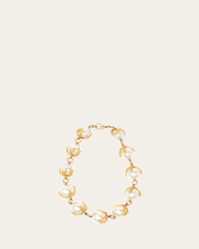 Pearly Bead Link Necklace